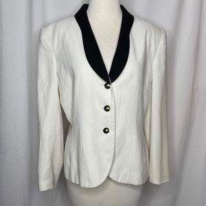 VTG 90s Black & White Oversized Blazer Jacket (M)